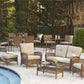 3 Piece High Top Bistro Wicker Patio Table and Chairs Set - Brown