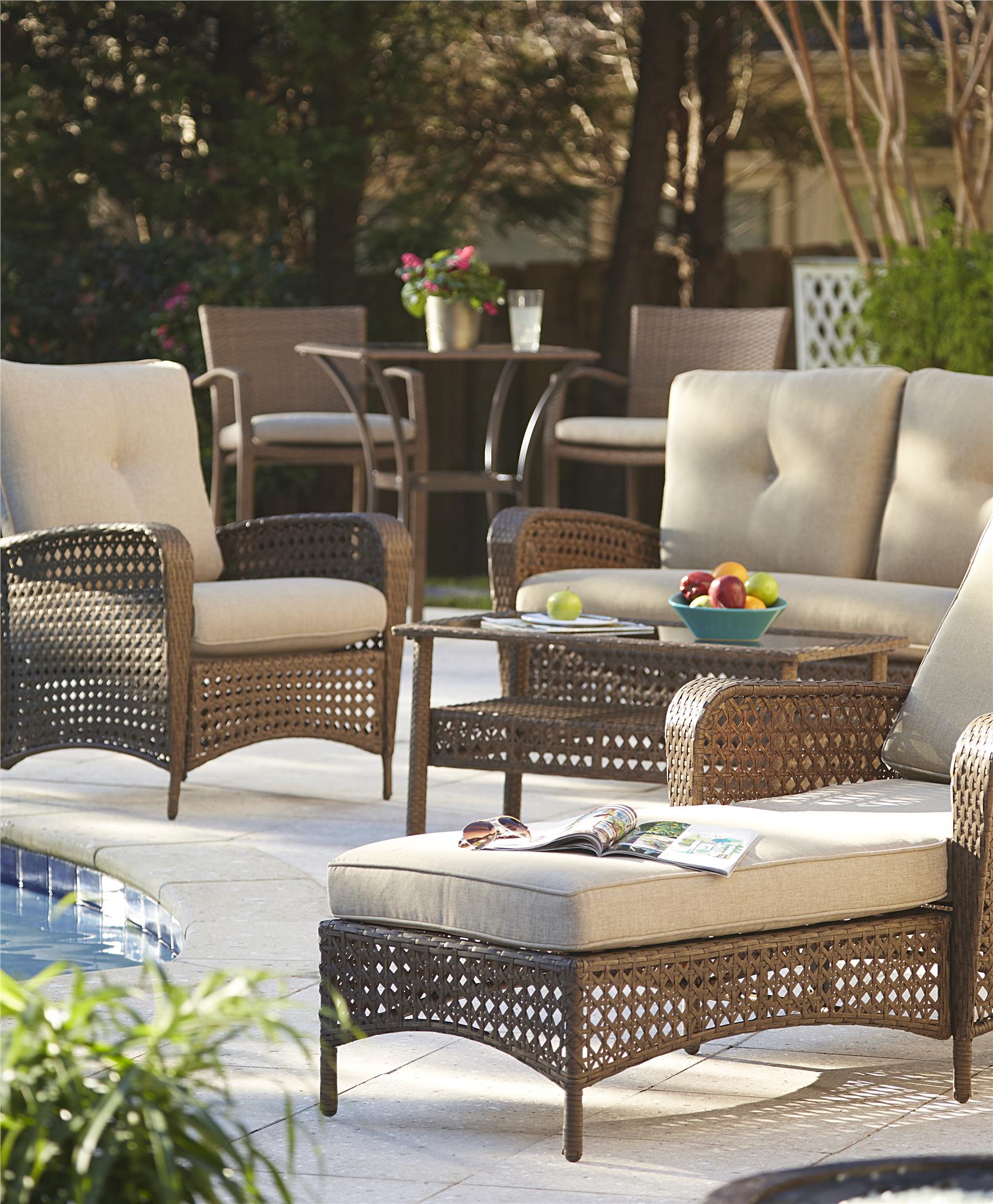 3 Piece High Top Bistro Wicker Patio Table and Chairs Set - Brown