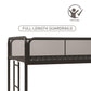 Triple Metal Twin over Twin Bunk Bed with Trundle and Integrated Ladder - Black - Twin-Over-Twin