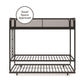 Triple Metal Twin over Twin Bunk Bed with Trundle and Integrated Ladder - Black - Twin-Over-Twin