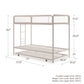 Triple Metal Twin over Twin Bunk Bed with Trundle and Integrated Ladder - White - Twin-Over-Twin