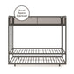 Triple Metal Twin over Twin Bunk Bed with Trundle and Integrated Ladder - Gray - Twin-Over-Twin