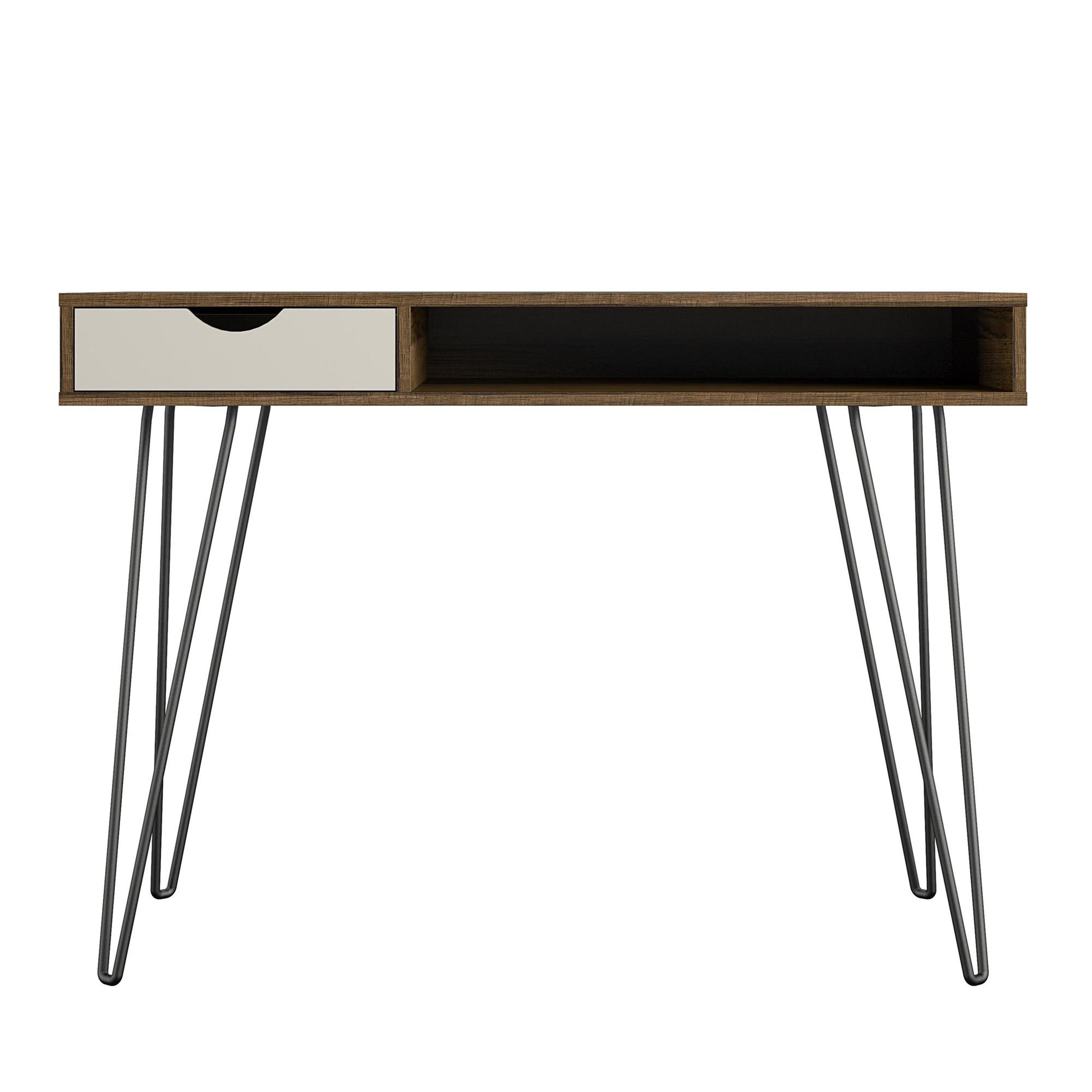 Concord Computer Desk with Storage, Brown Oak/Gray - Brown Oak