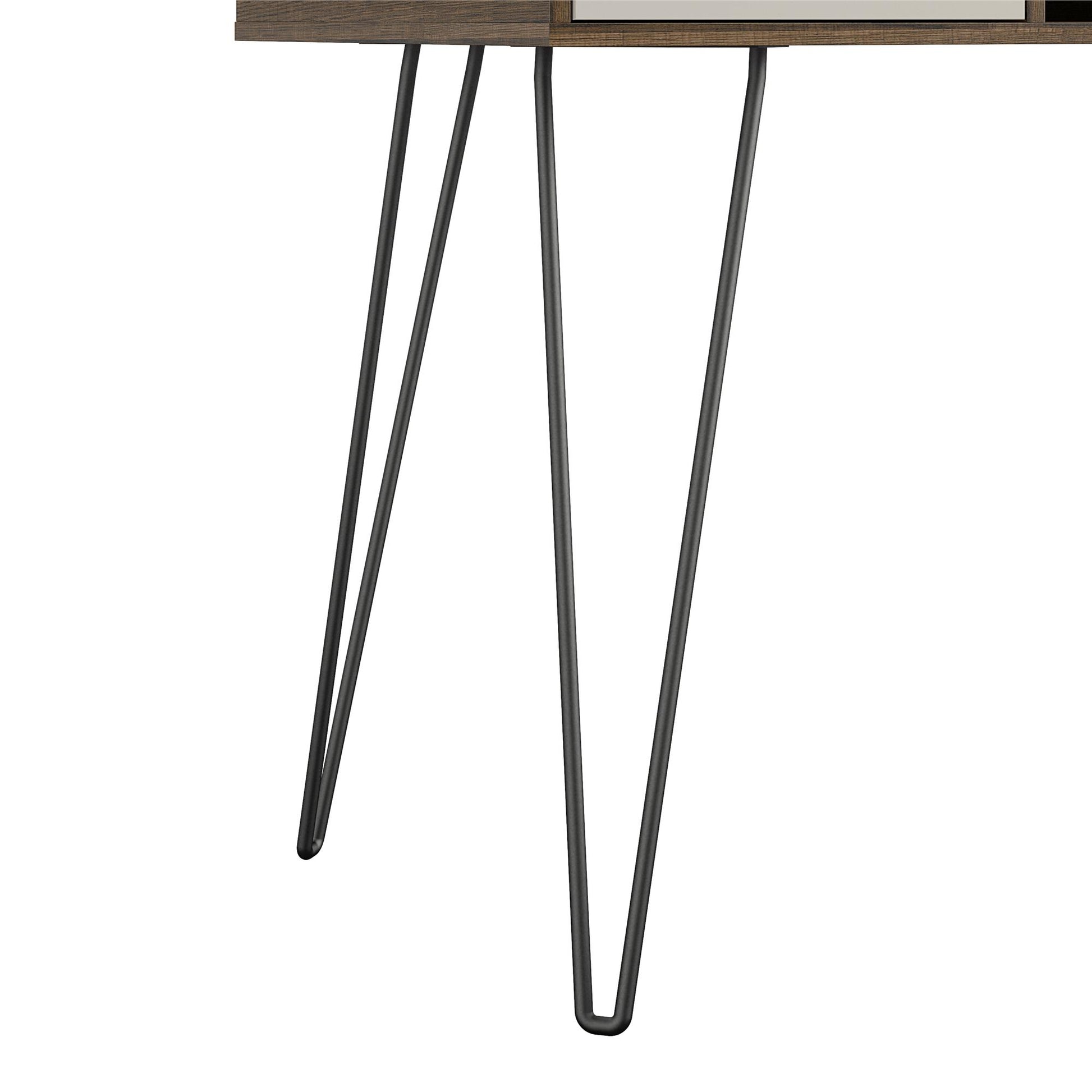 Concord Computer Desk with Storage, Brown Oak/Gray - Brown Oak