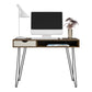 Concord Computer Desk with Storage, Brown Oak/Gray - Brown Oak