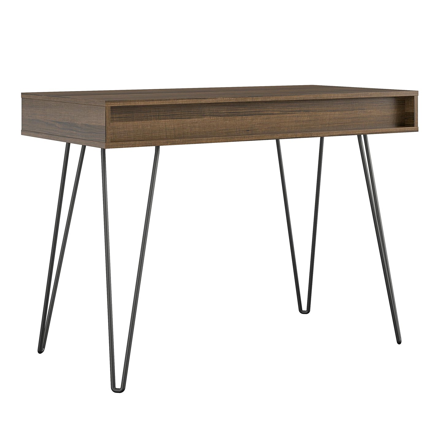 Concord Computer Desk with Storage, Brown Oak/Gray - Brown Oak