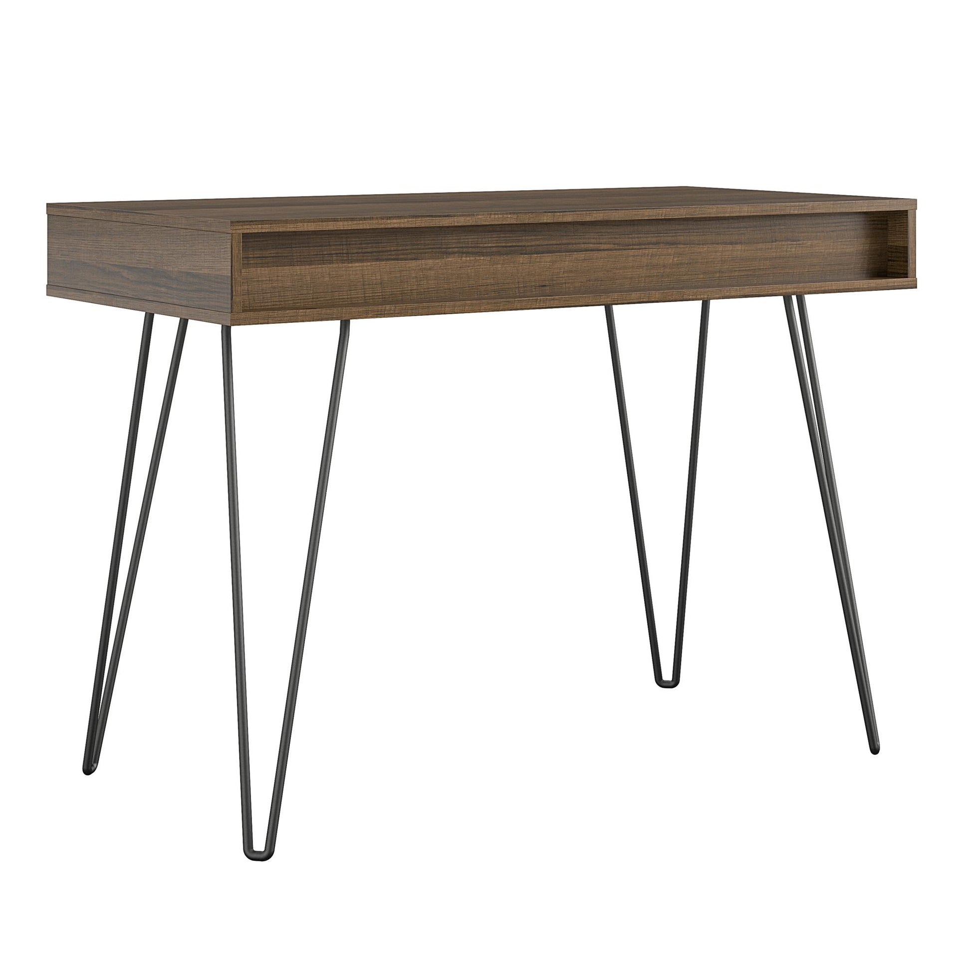 Concord Computer Desk with Storage, Brown Oak/Gray - Brown Oak