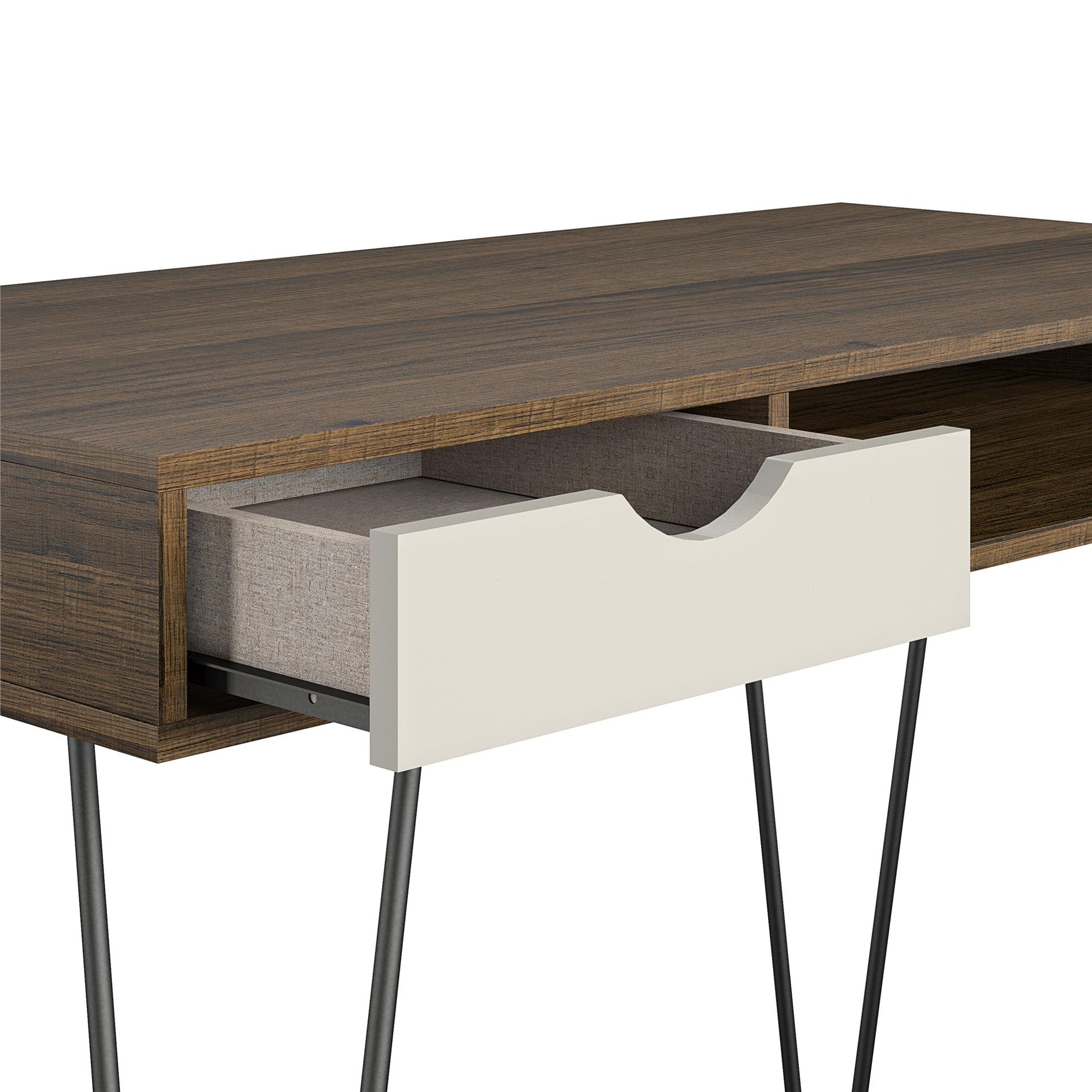 Concord Computer Desk with Storage, Brown Oak/Gray - Brown Oak
