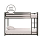 Miles Twin Over Twin Metal Bunk Bed with Secured Metal Slats and Integrated Ladder - Black - Twin-Over-Twin