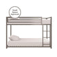 Miles Twin Over Twin Metal Bunk Bed with Secured Metal Slats and Integrated Ladder - Silver - Twin-Over-Twin