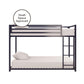 Miles Twin Over Twin Metal Bunk Bed with Secured Metal Slats and Integrated Ladder - Blue - Twin-Over-Twin