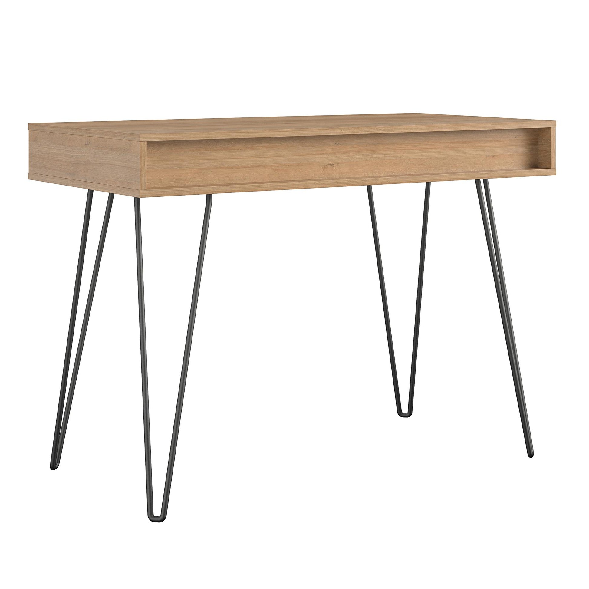 Concord Computer Desk with Storage, Natural/Black - Natural