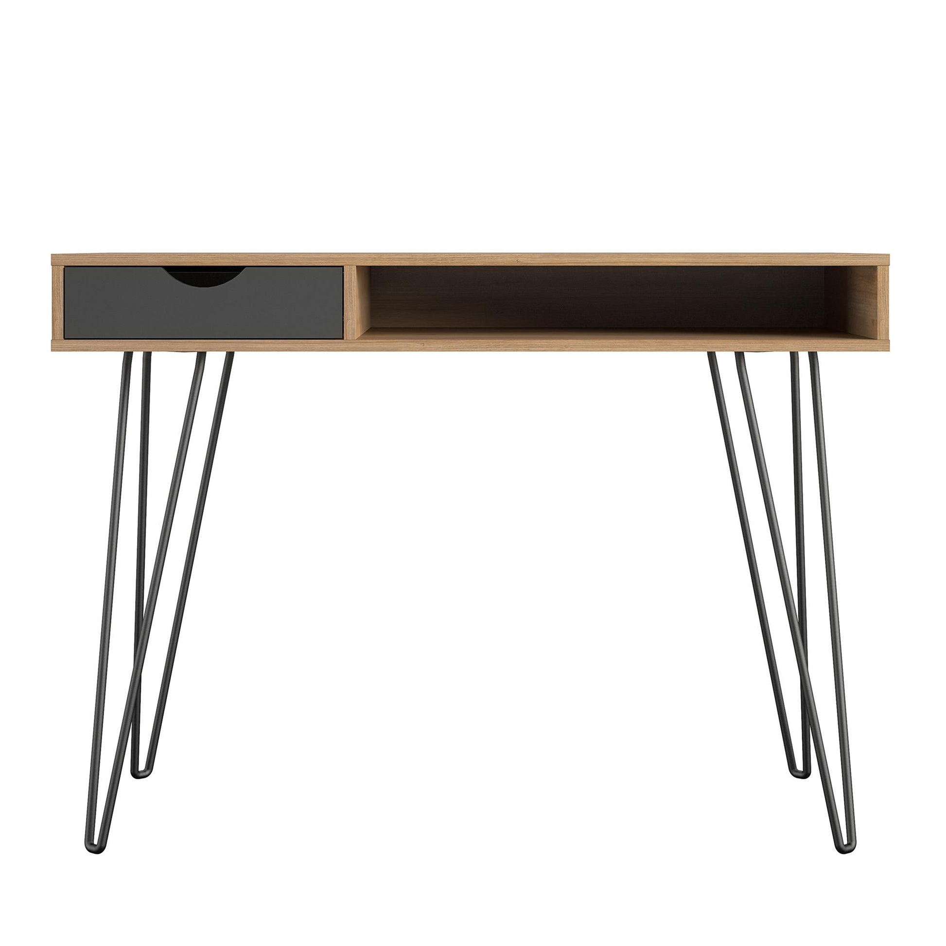 Concord Computer Desk with Storage, Natural/Black - Natural