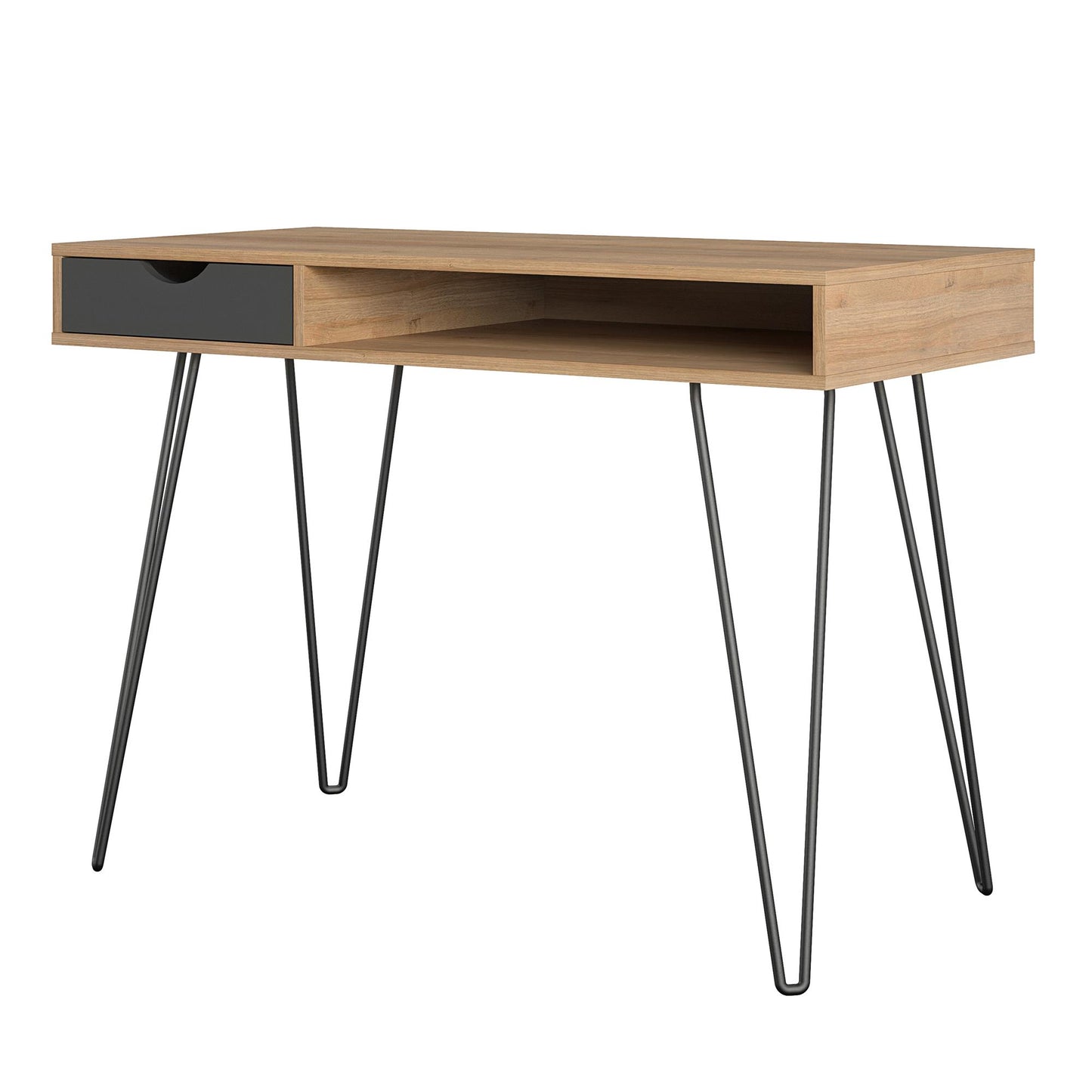 Concord Computer Desk with Storage, Natural/Black - Natural