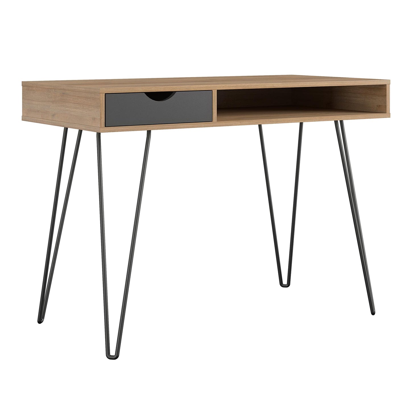 Concord Computer Desk with Storage, Natural/Black - Natural