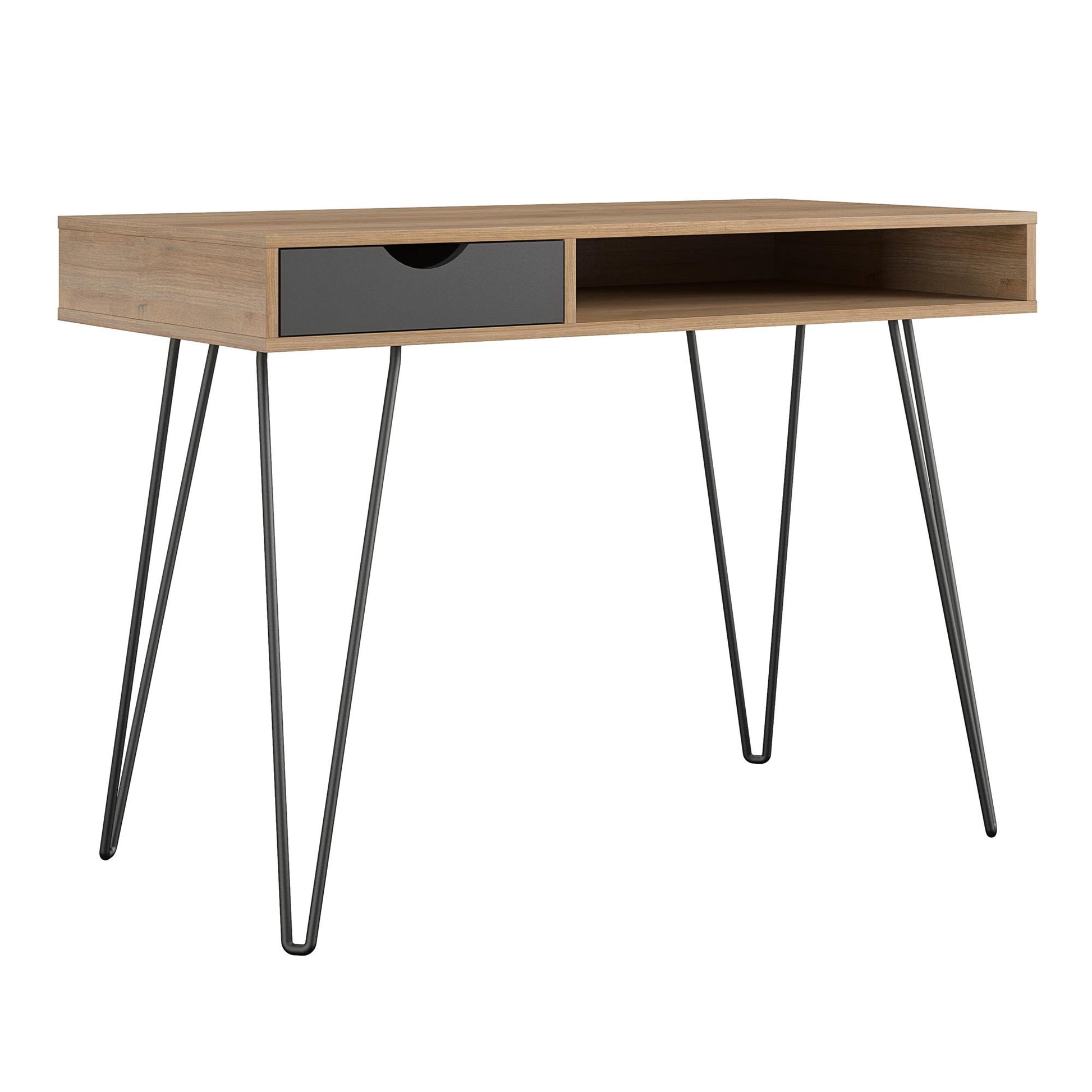 Concord Computer Desk with Storage, Natural/Black - Natural