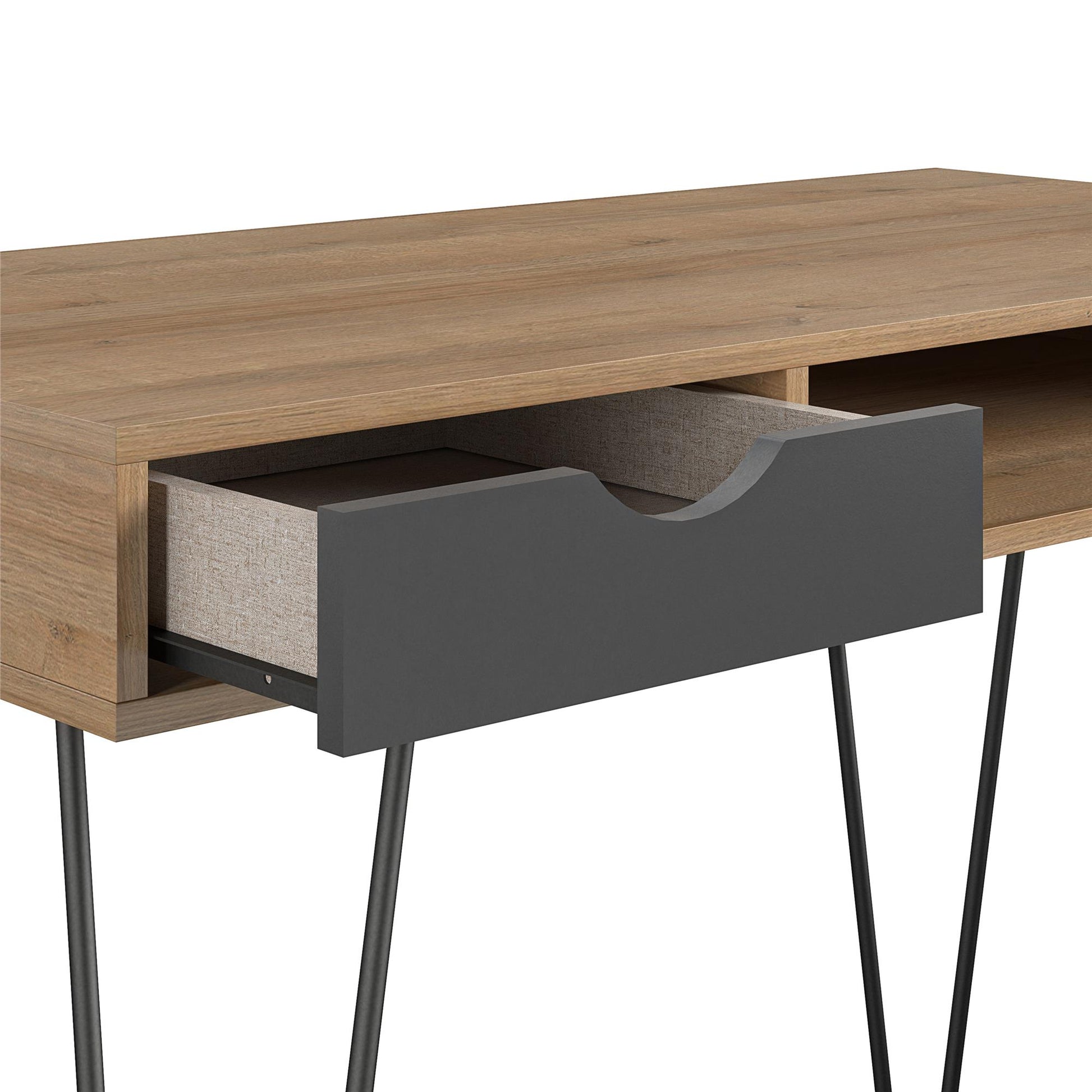 Concord Computer Desk with Storage, Natural/Black - Natural