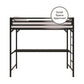 Miles Metal Full Loft Bed with Desk with an Integrated Ladder - Black - Twin