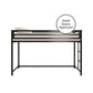 Miles Metal Junior Twin Loft Bed with Integrated Ladder - Black - Twin