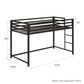 Miles Metal Junior Twin Loft Bed with Integrated Ladder - Black - Twin