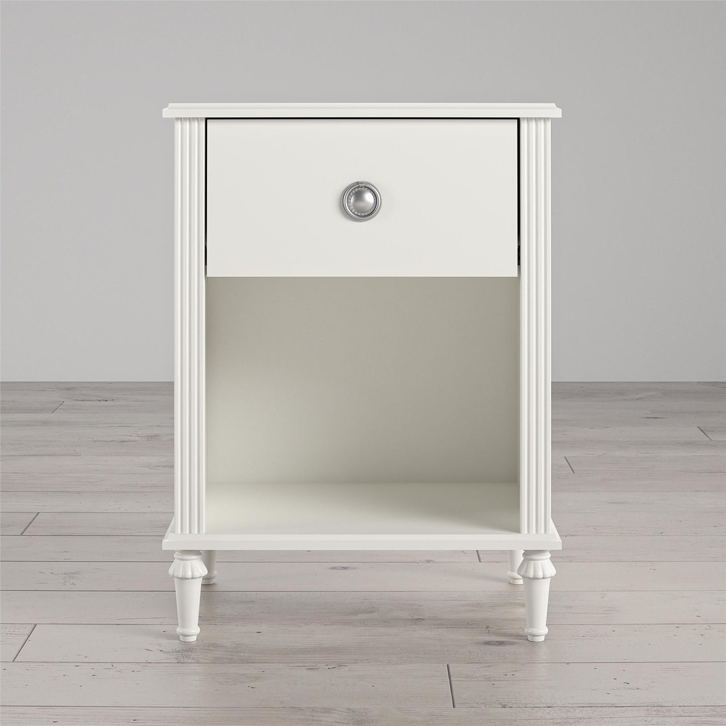 Rowan Valley Arden 1 Drawer Kids’ Nightstand with Open Cubby Space - White