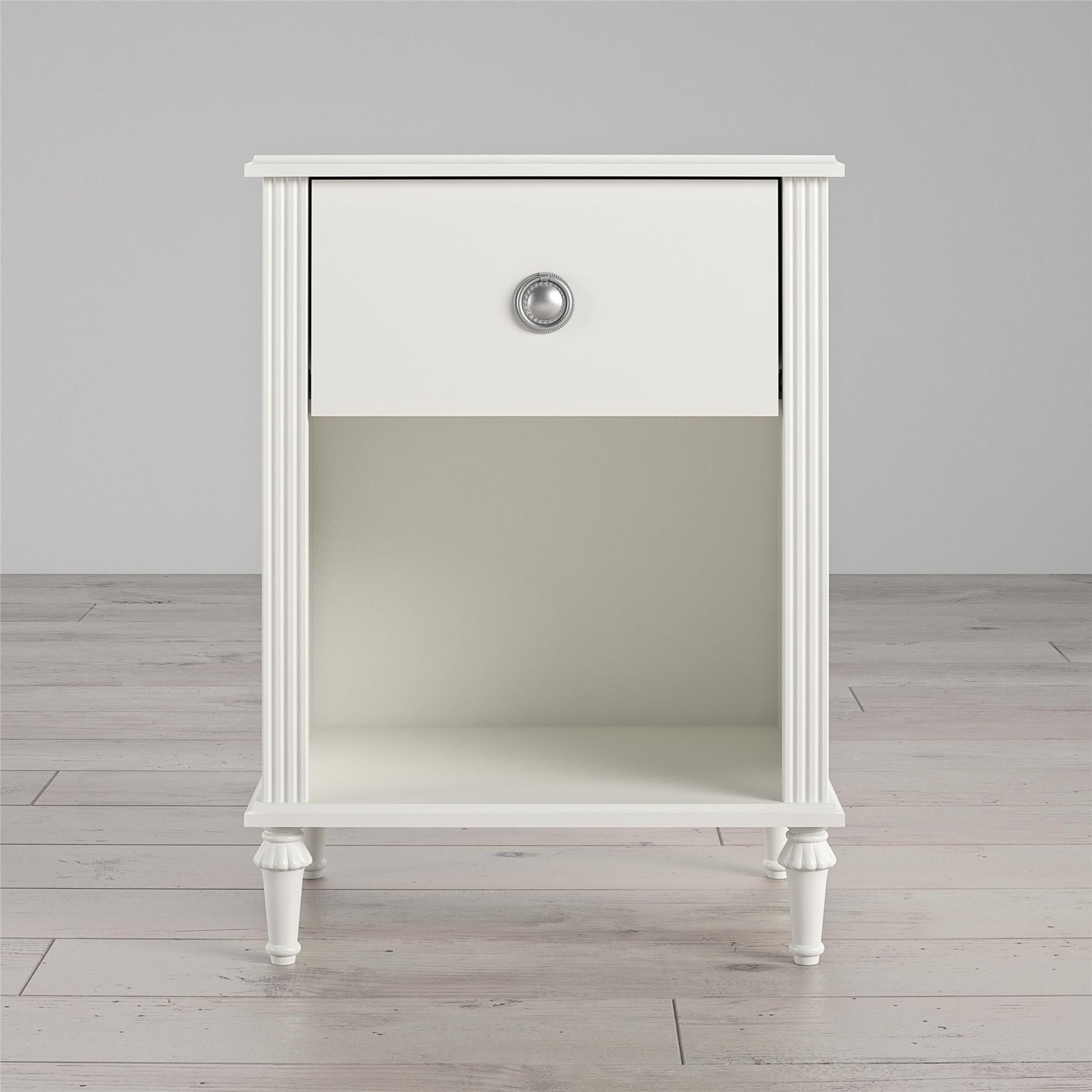 Rowan Valley Arden 1 Drawer Kids’ Nightstand with Open Cubby Space - White