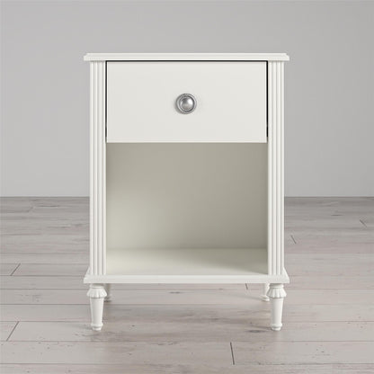 Rowan Valley Arden 1 Drawer Kids’ Nightstand with Open Cubby Space - White