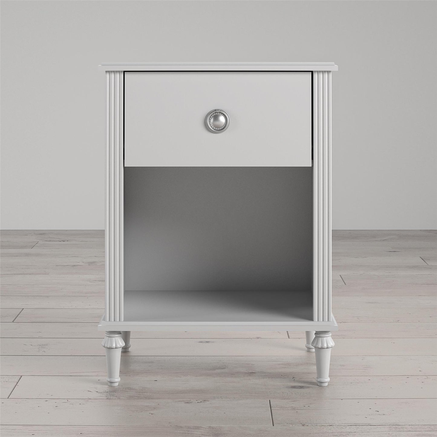 Rowan Valley Arden 1 Drawer Kids’ Nightstand with Open Cubby Space - Dove Gray