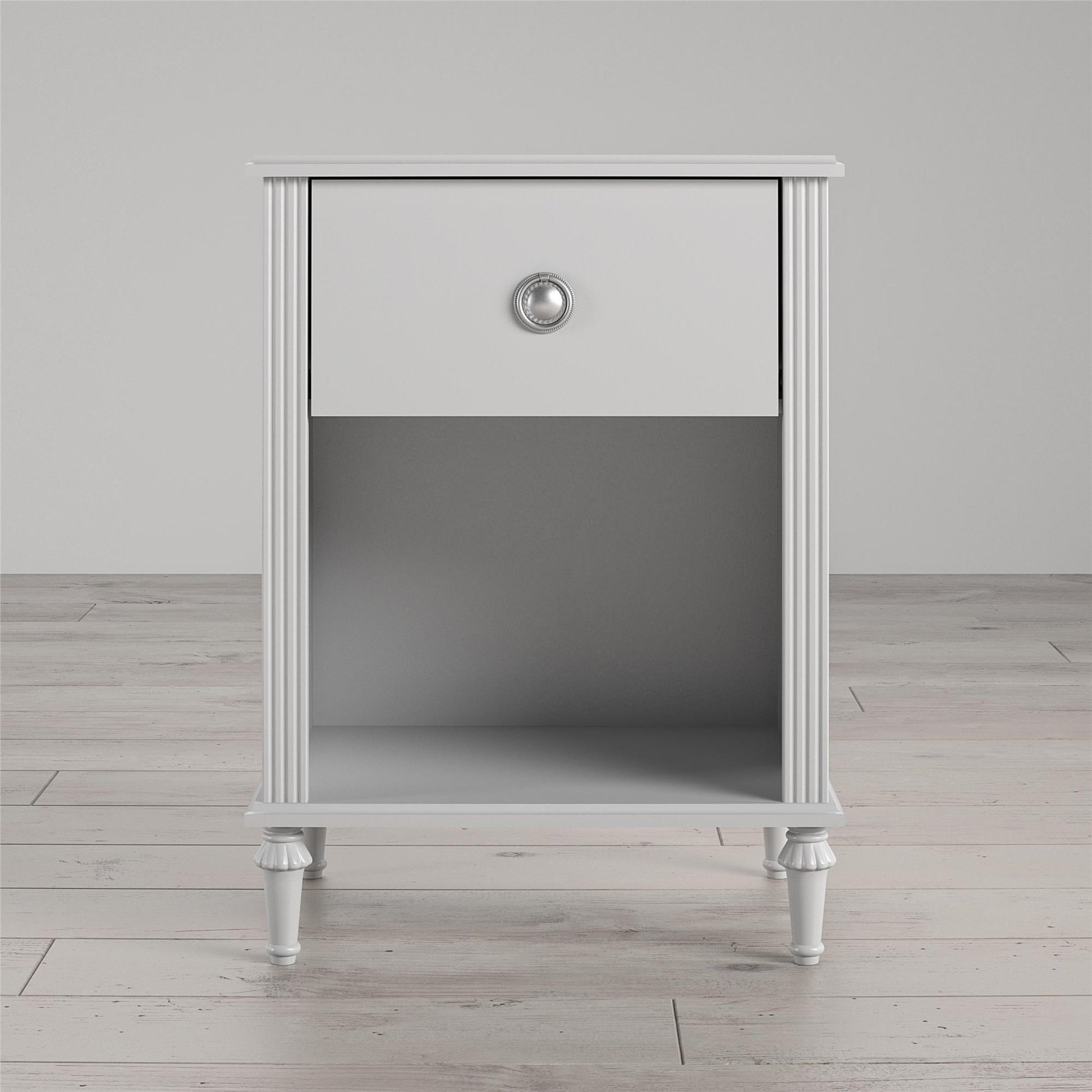 Rowan Valley Arden 1 Drawer Kids’ Nightstand with Open Cubby Space - Dove Gray