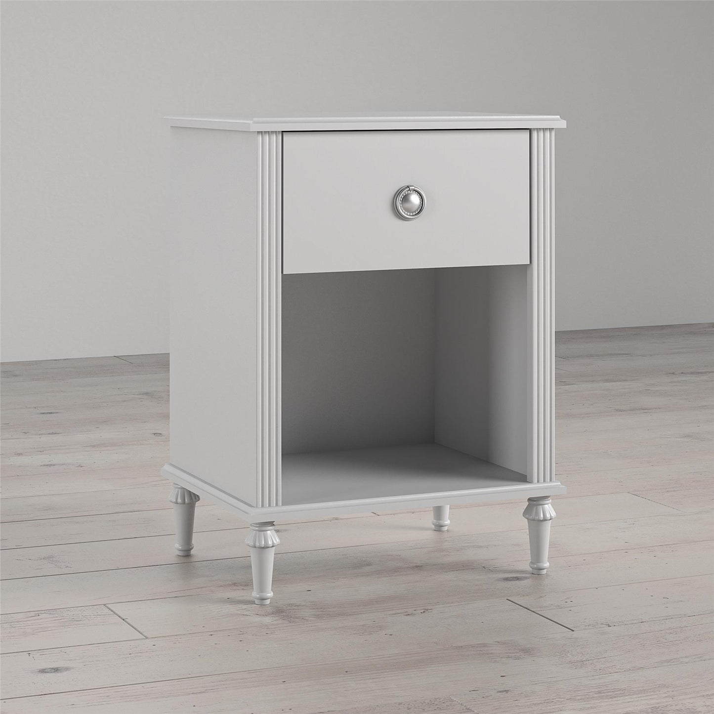 Rowan Valley Arden 1 Drawer Kids’ Nightstand with Open Cubby Space - Dove Gray