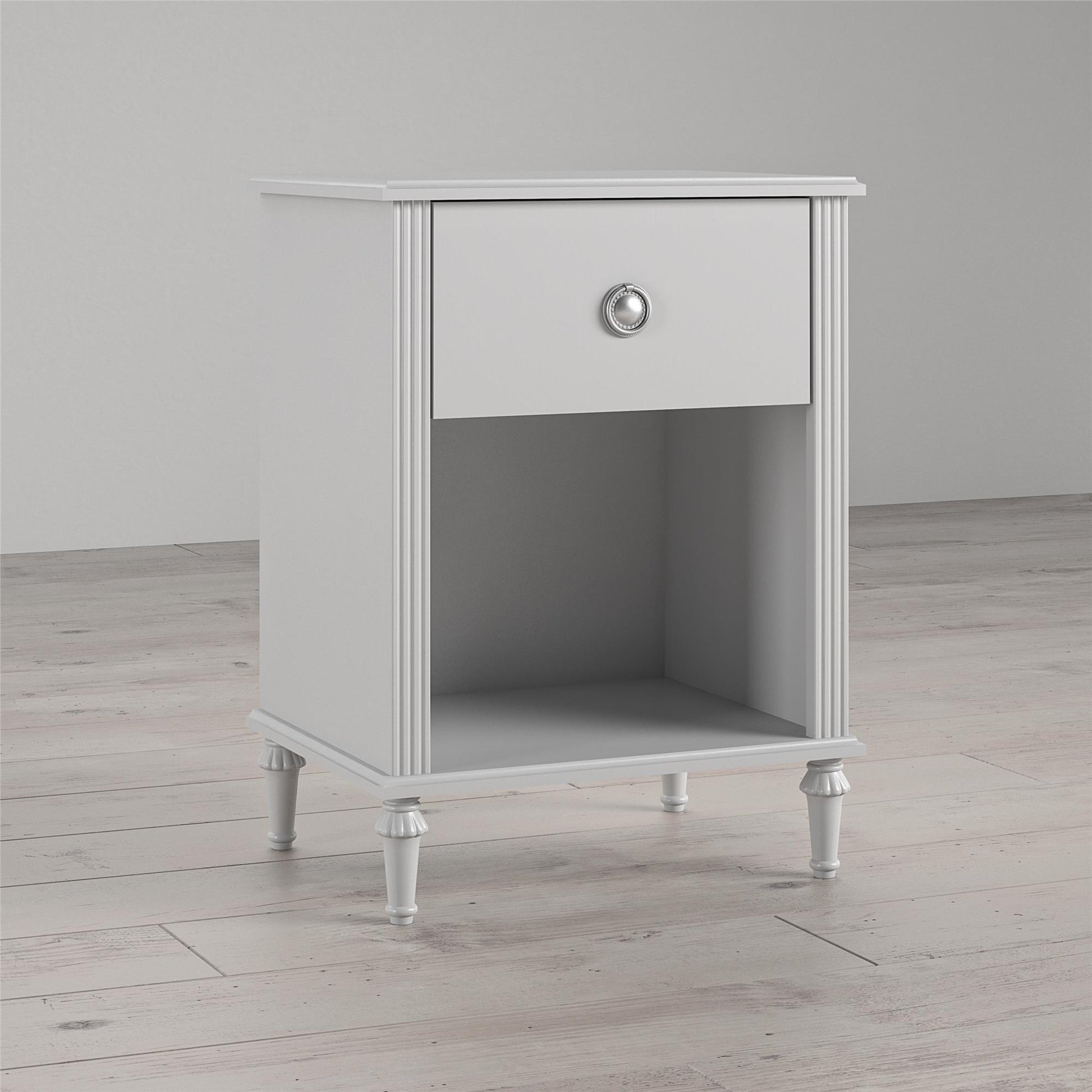 Rowan Valley Arden 1 Drawer Kids’ Nightstand with Open Cubby Space - Dove Gray