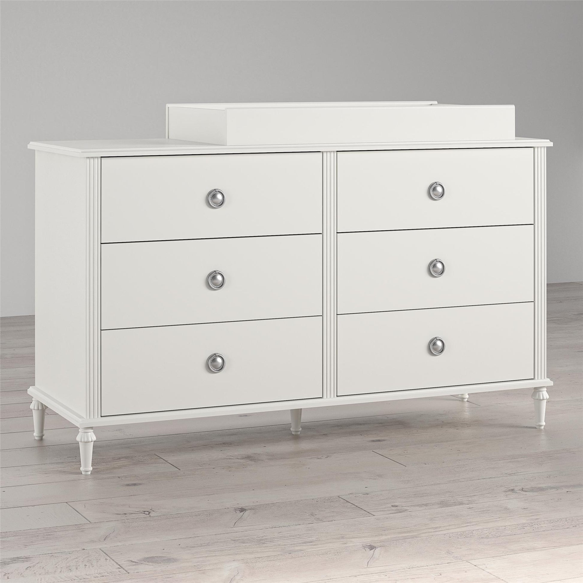 Rowan Valley Arden 6 Drawer Changing Dresser with Topper - White