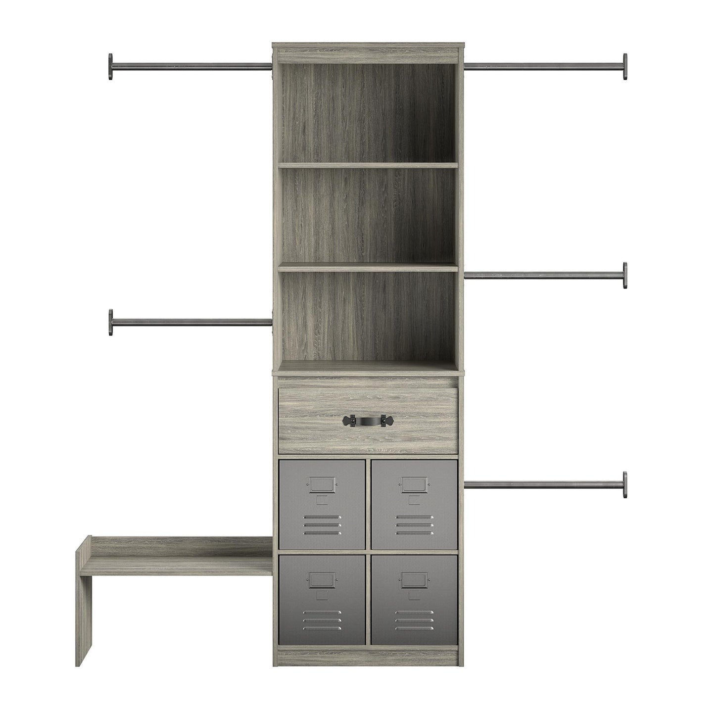Nova Grow with Me Adjustable Kids’ Closet Organizer System - Gray Oak