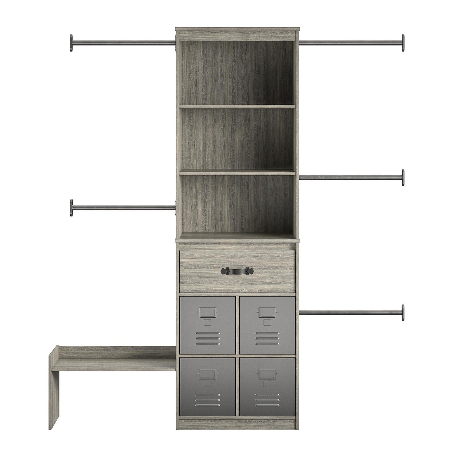 Nova Grow with Me Adjustable Kids’ Closet Organizer System - Gray Oak