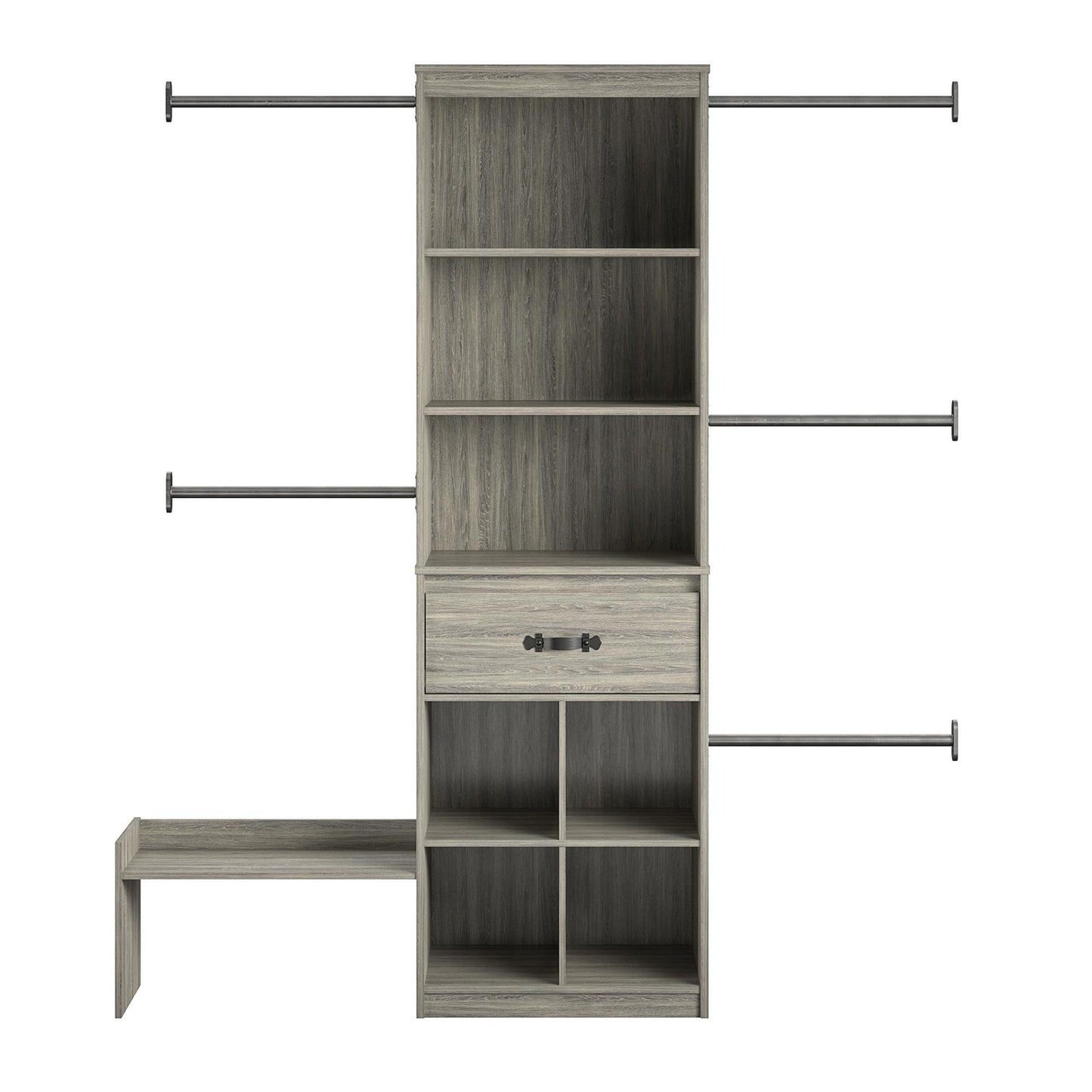 Nova Grow with Me Adjustable Kids’ Closet Organizer System - Gray Oak