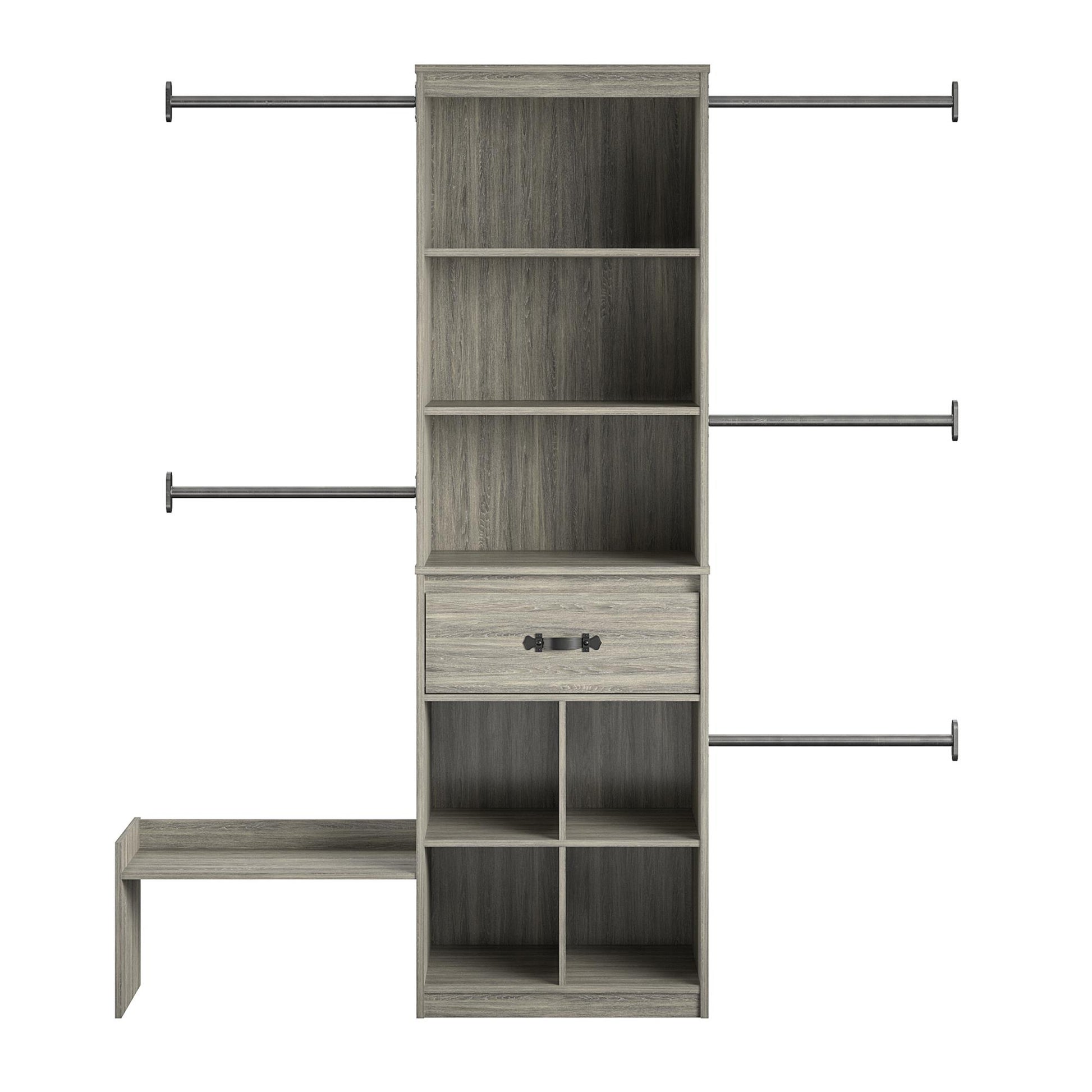 Nova Grow with Me Adjustable Kids’ Closet Organizer System - Gray Oak