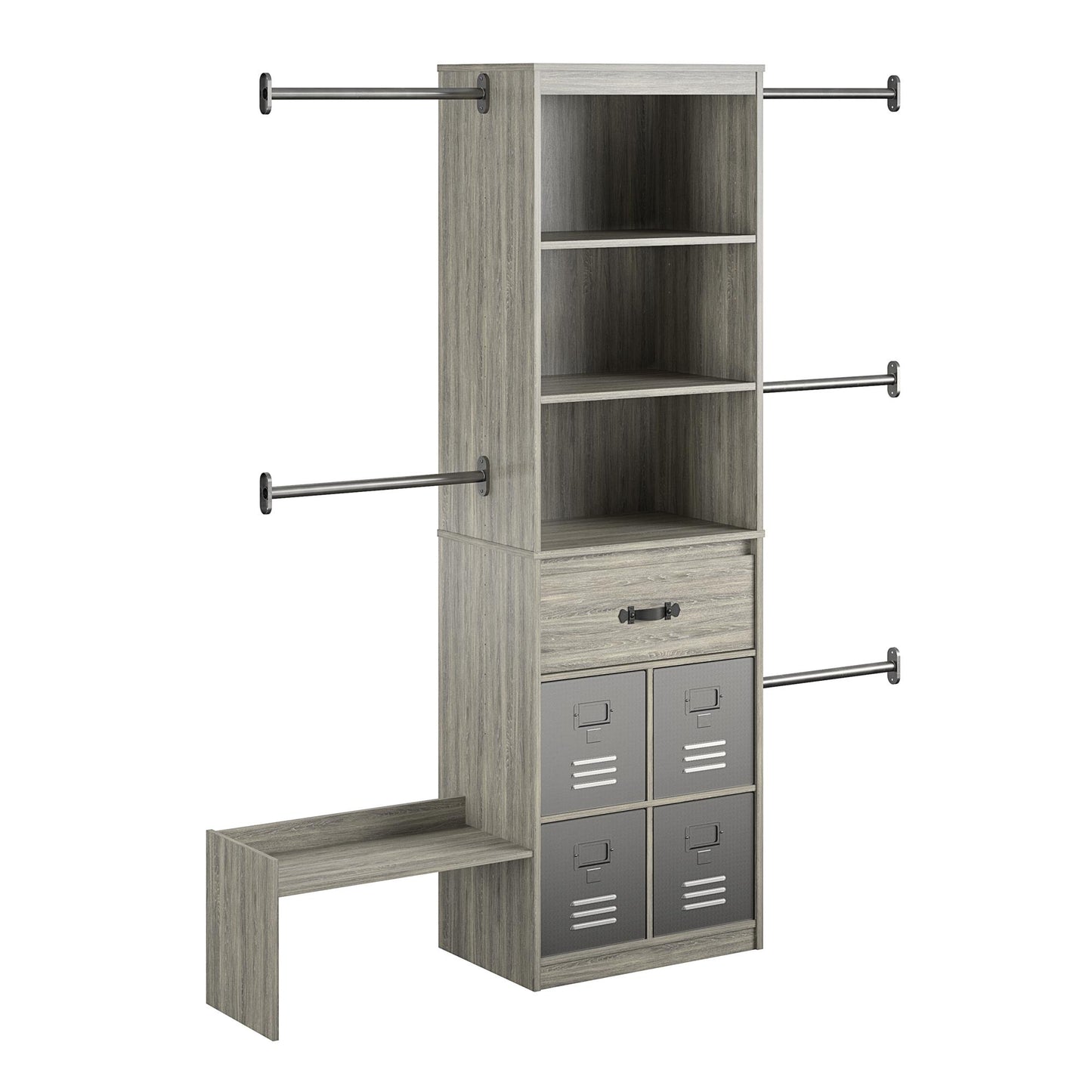 Nova Grow with Me Adjustable Kids’ Closet Organizer System - Gray Oak