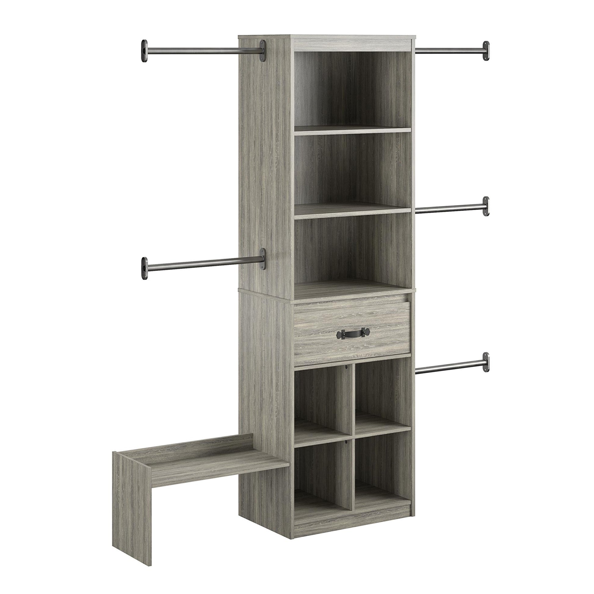 Nova Grow with Me Adjustable Kids’ Closet Organizer System - Gray Oak