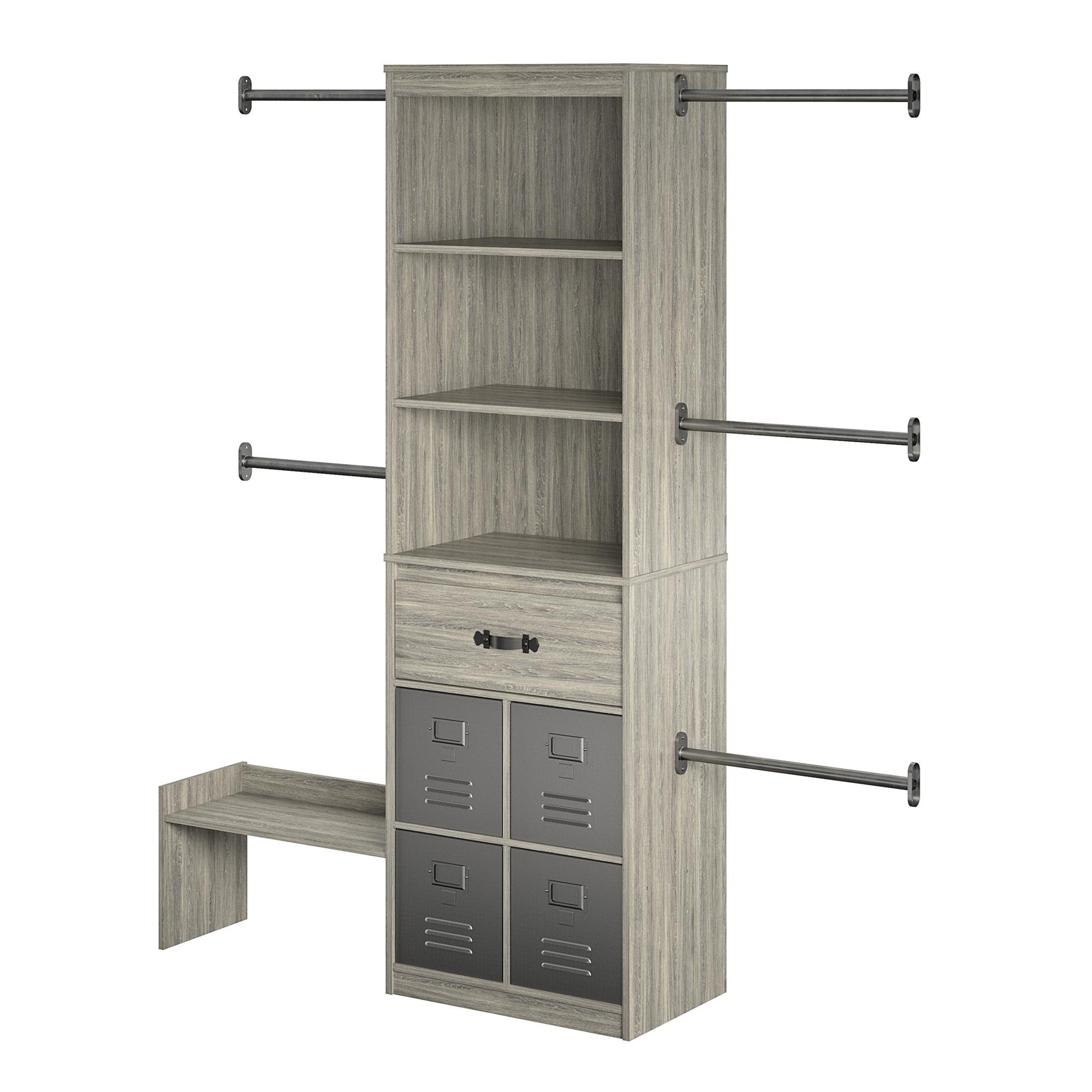 Nova Grow with Me Adjustable Kids’ Closet Organizer System - Gray Oak
