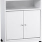 Landry 2 Door Utility Microwave Cart with Shelves - White