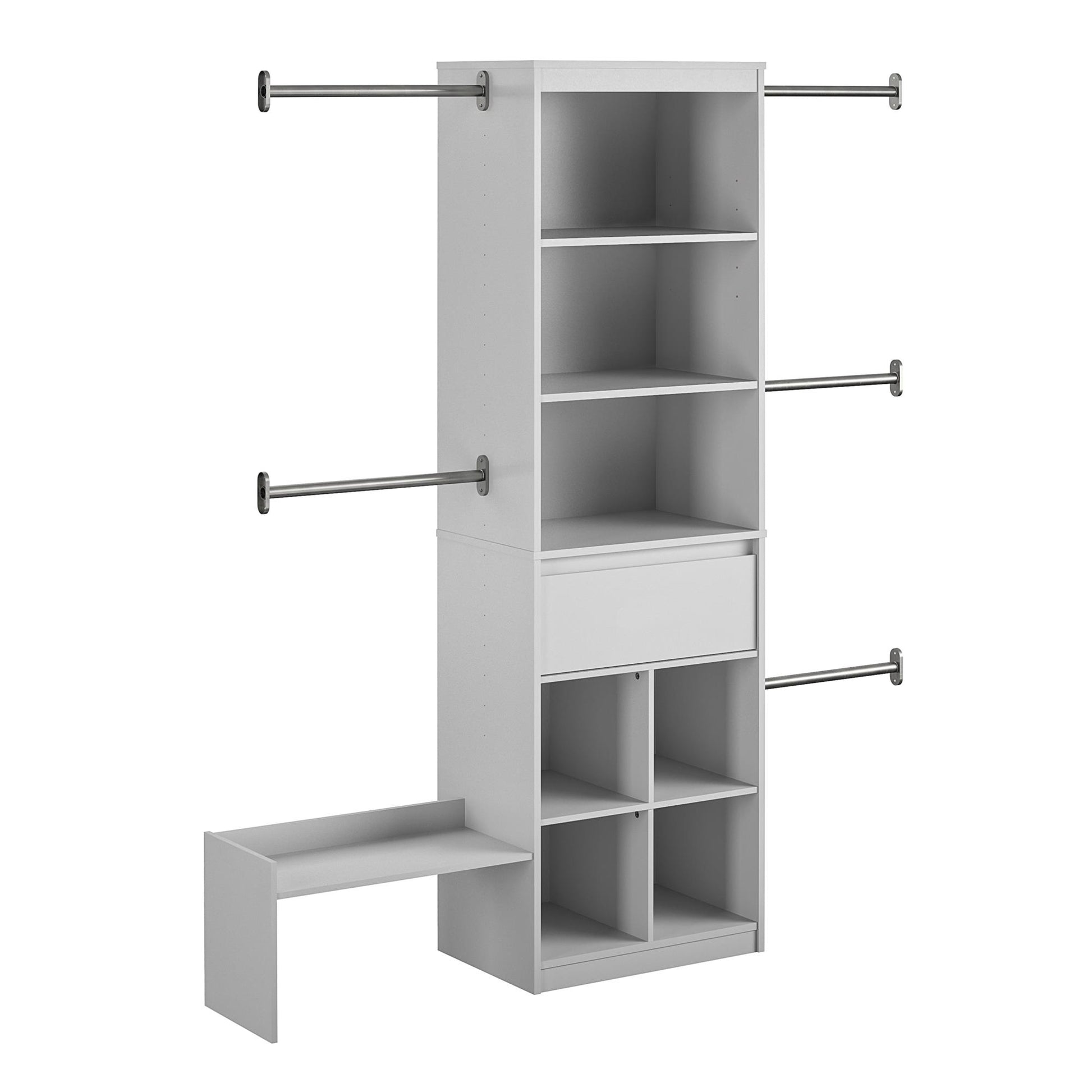 Grow with Me Adjustable Kids’ Closet Organizer System with Adjustable Poles - Dove Gray