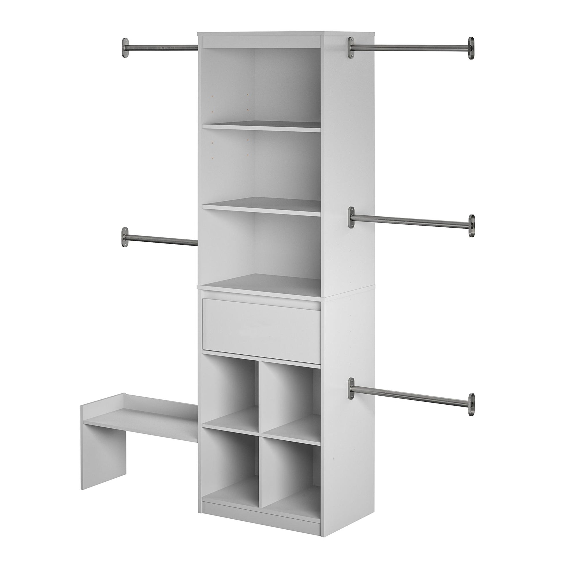 Grow with Me Adjustable Kids’ Closet Organizer System with Adjustable Poles - Dove Gray