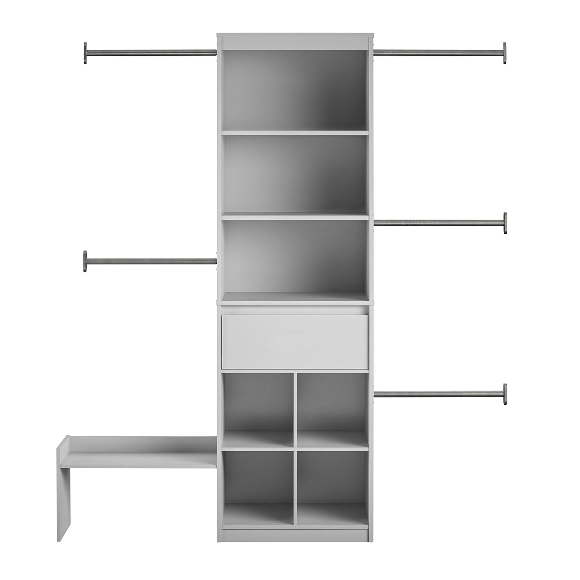 Grow with Me Adjustable Kids’ Closet Organizer System with Adjustable Poles - Dove Gray