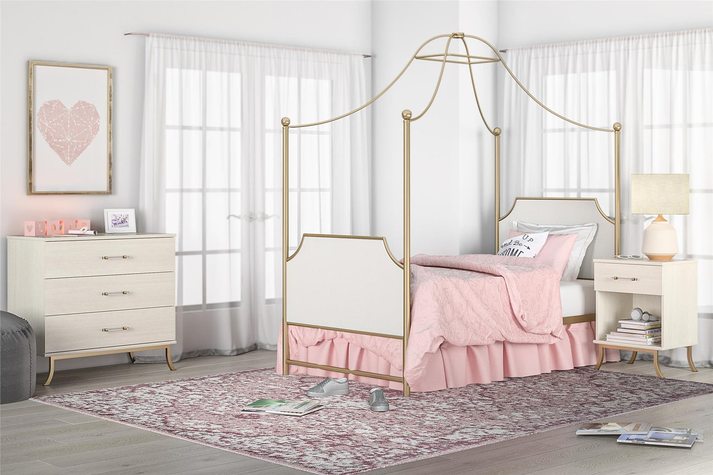 Monarch Hill Clementine White Nightstand with 1 Drawer - Ivory Oak