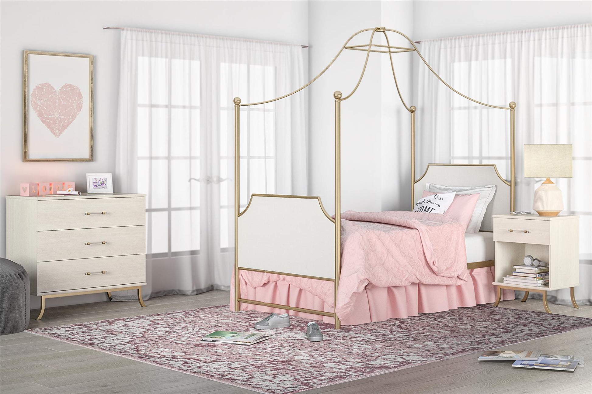Monarch Hill Clementine White Nightstand with 1 Drawer - Ivory Oak