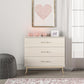 Monarch Hill Clementine 3 Drawer Dresser with Clear Acrylic Handles - Ivory Oak