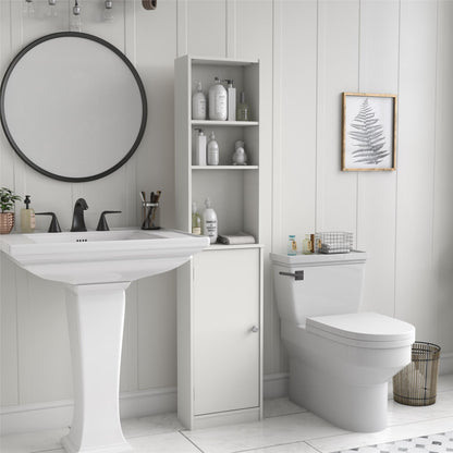 Basin 14 Inch Linen Storage Tower  - White