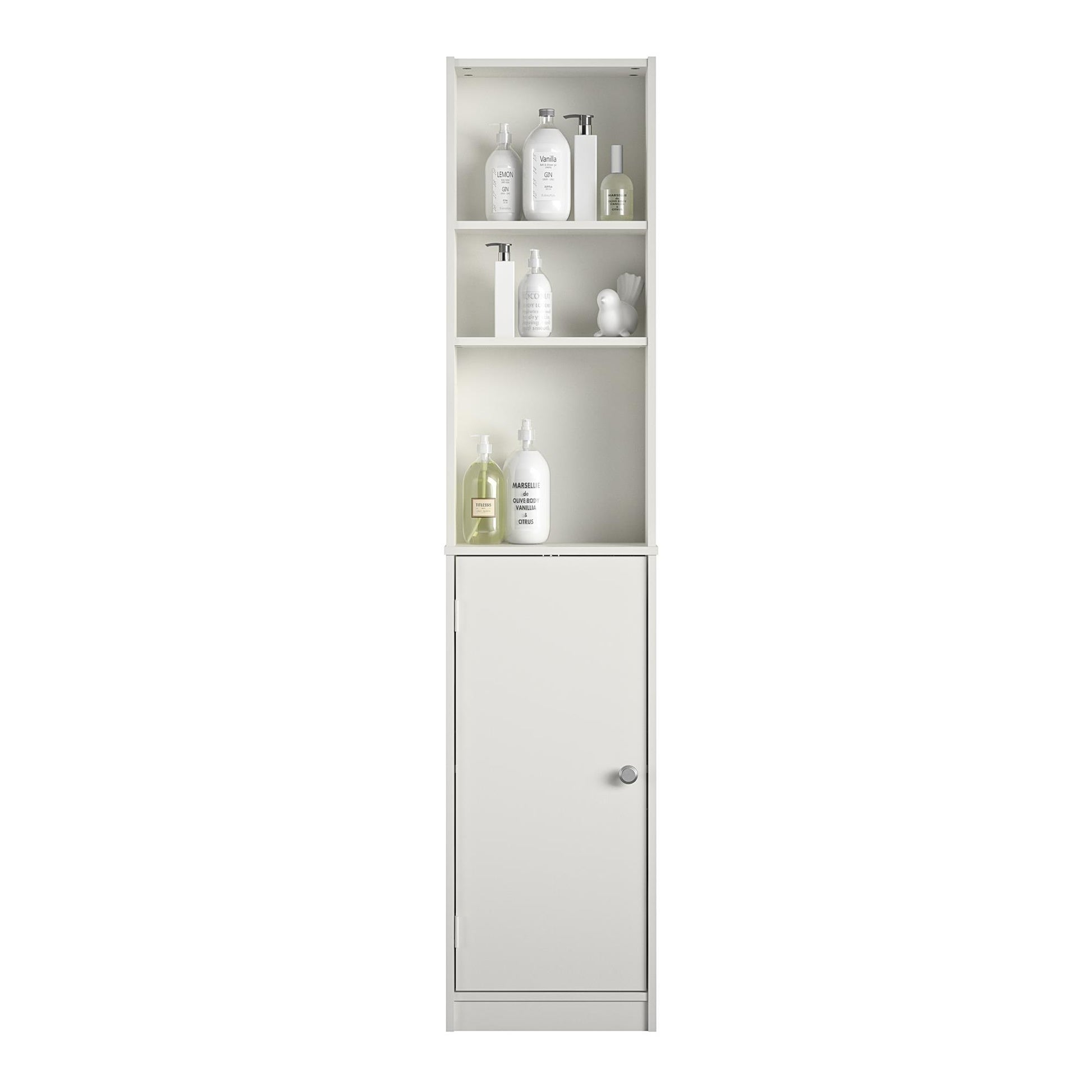Basin 14 Inch Linen Storage Tower  - White
