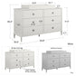 Rowan Valley Arden 6 Drawer Changing Dresser with Topper - White