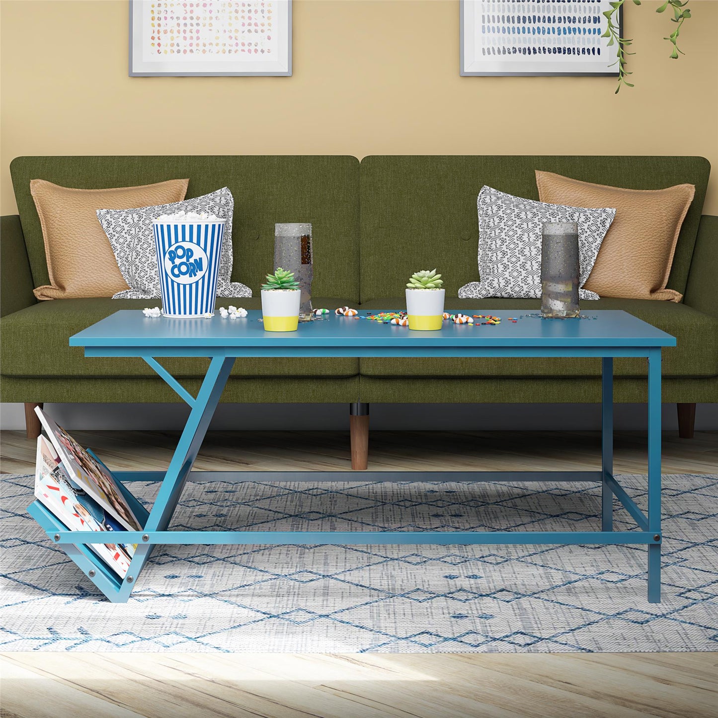 Regal Coffee Table, Blue - Blue